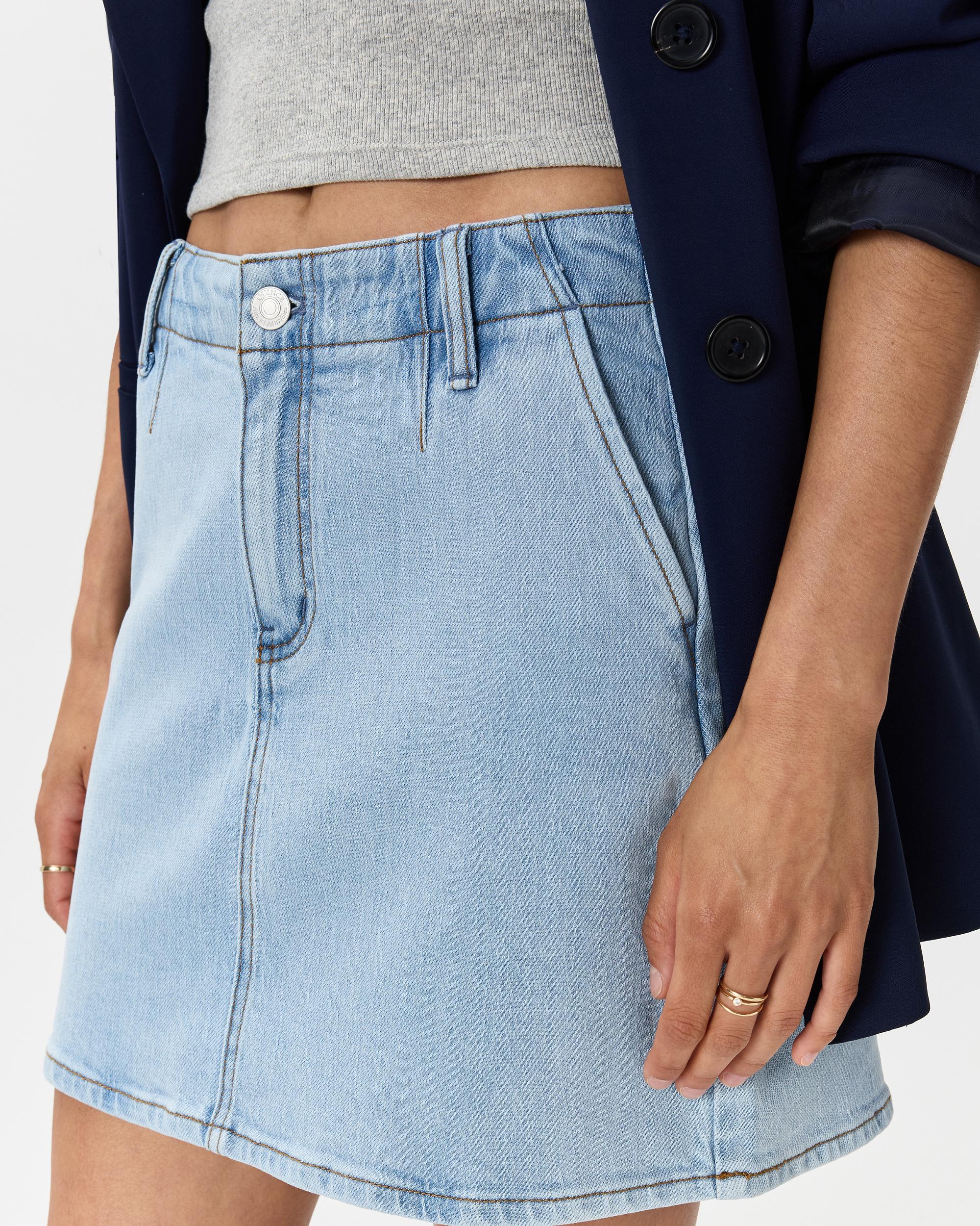 Quince | Women's Stretch Denim Mini Skirt Organic Cotton Product Image