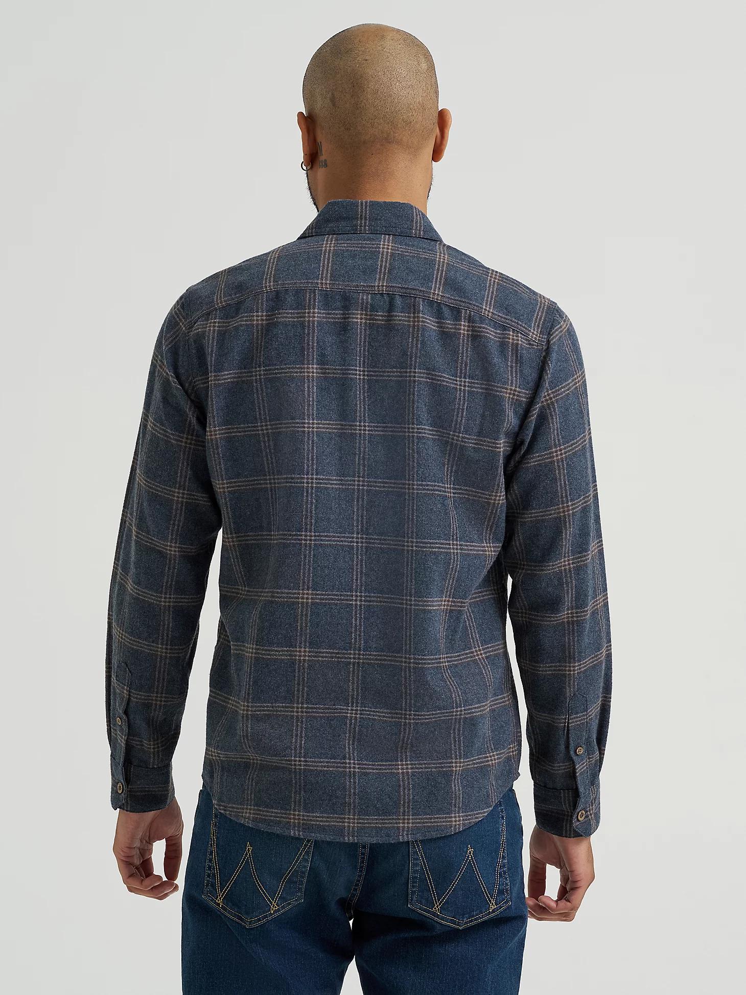 Men's Wrangler® Flannel Plaid Shirt in Dark Sapphire Product Image