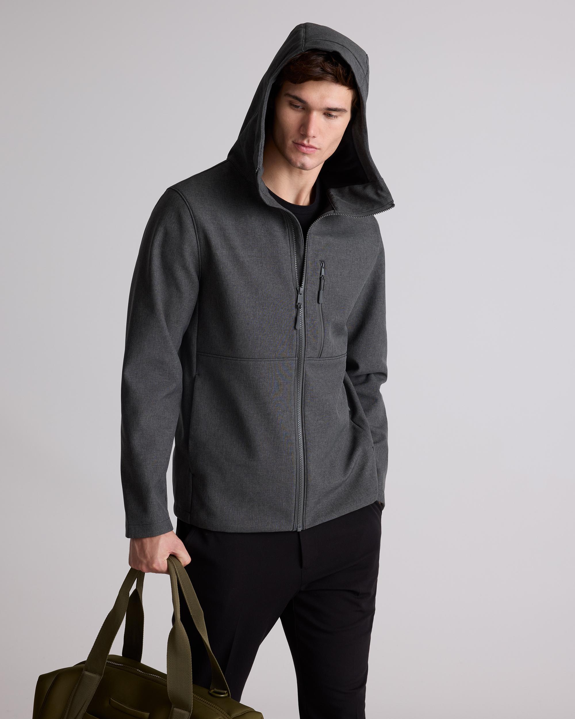 Quince | Men's Softshell Fleece-Lined Full-Zip Hooded Jacket Recycled Polyester Product Image