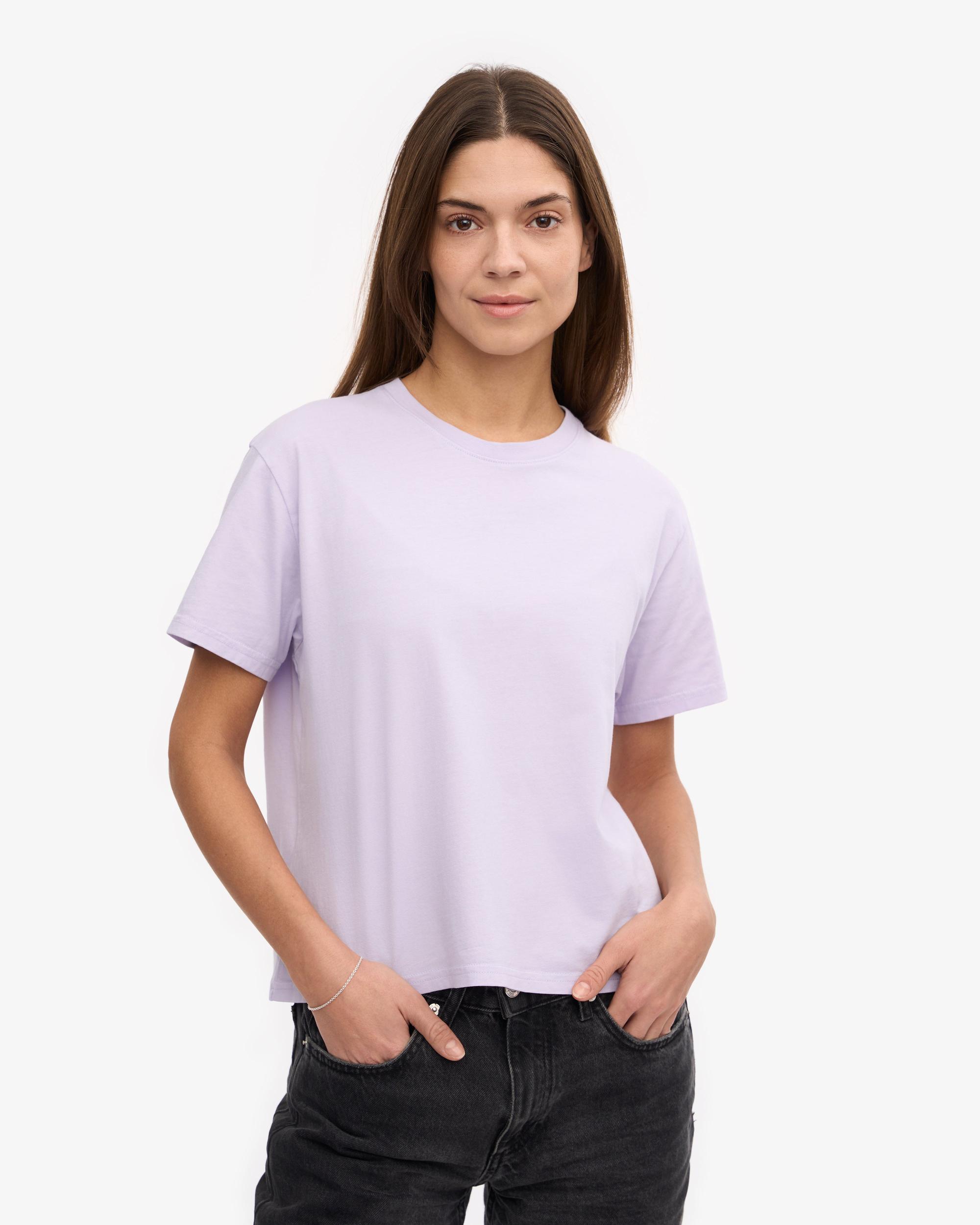 Organic Boxy Crop Tee - Soft Lavender Product Image