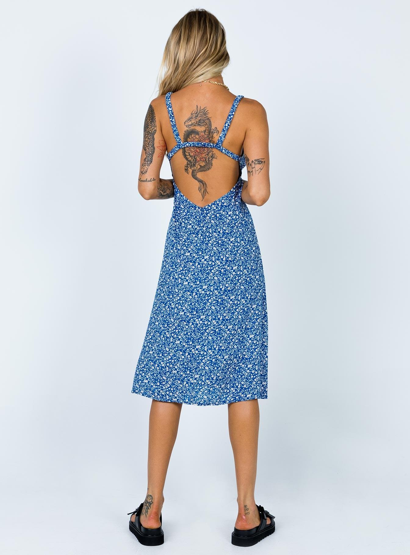 Georgia Midi Dress Navy Lower Impact Product Image