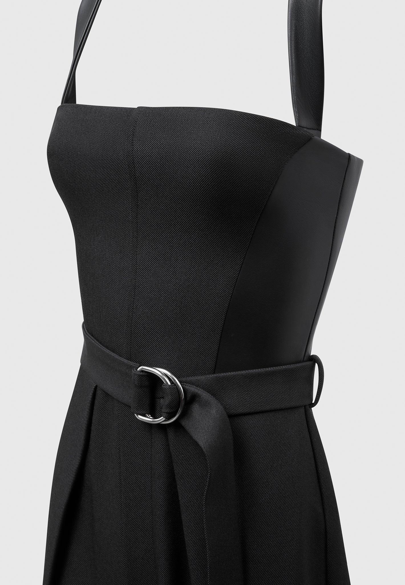 Sabine - Tailored Pleat Jumpsuit with Belt - Black Female Product Image