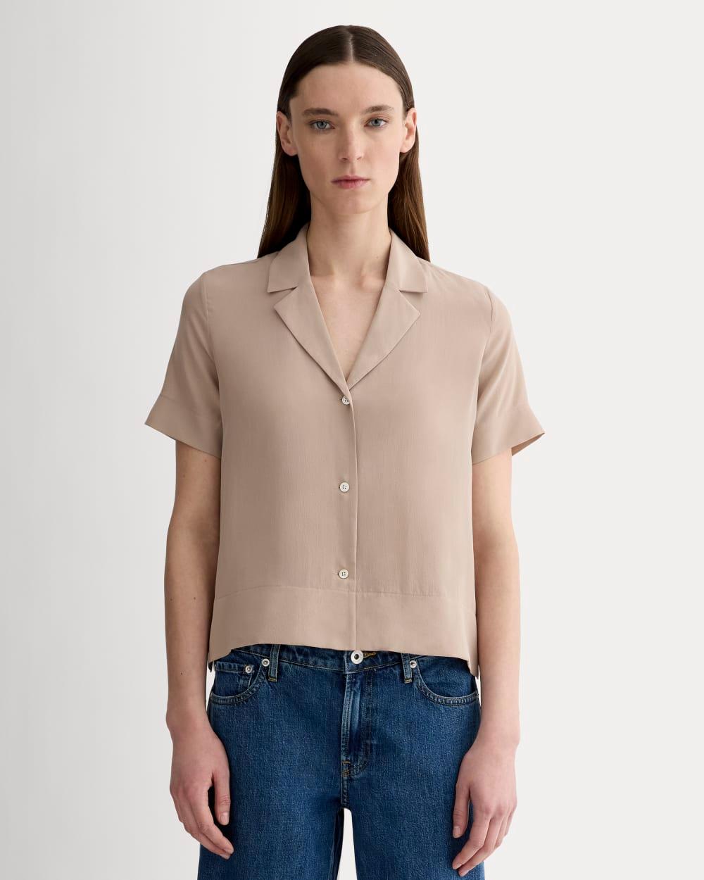 Womens Notch Shirt in Washable Silk by Everlane Product Image