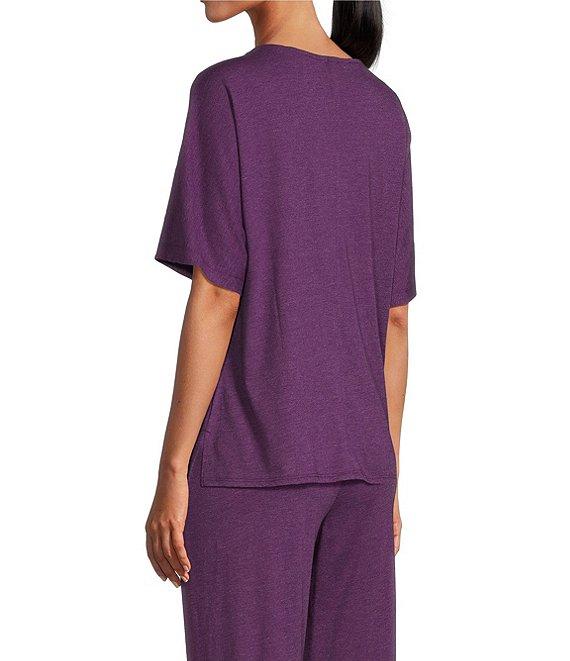 N by Natori Knit Short Sleeve Scoop Neck Lounge Top Product Image