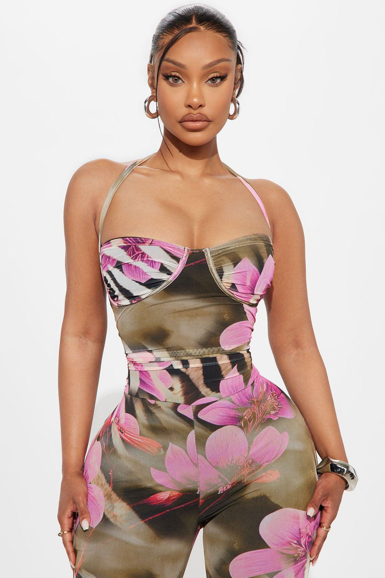 Just A Feeling Mesh Jumpsuit - Black/combo Product Image