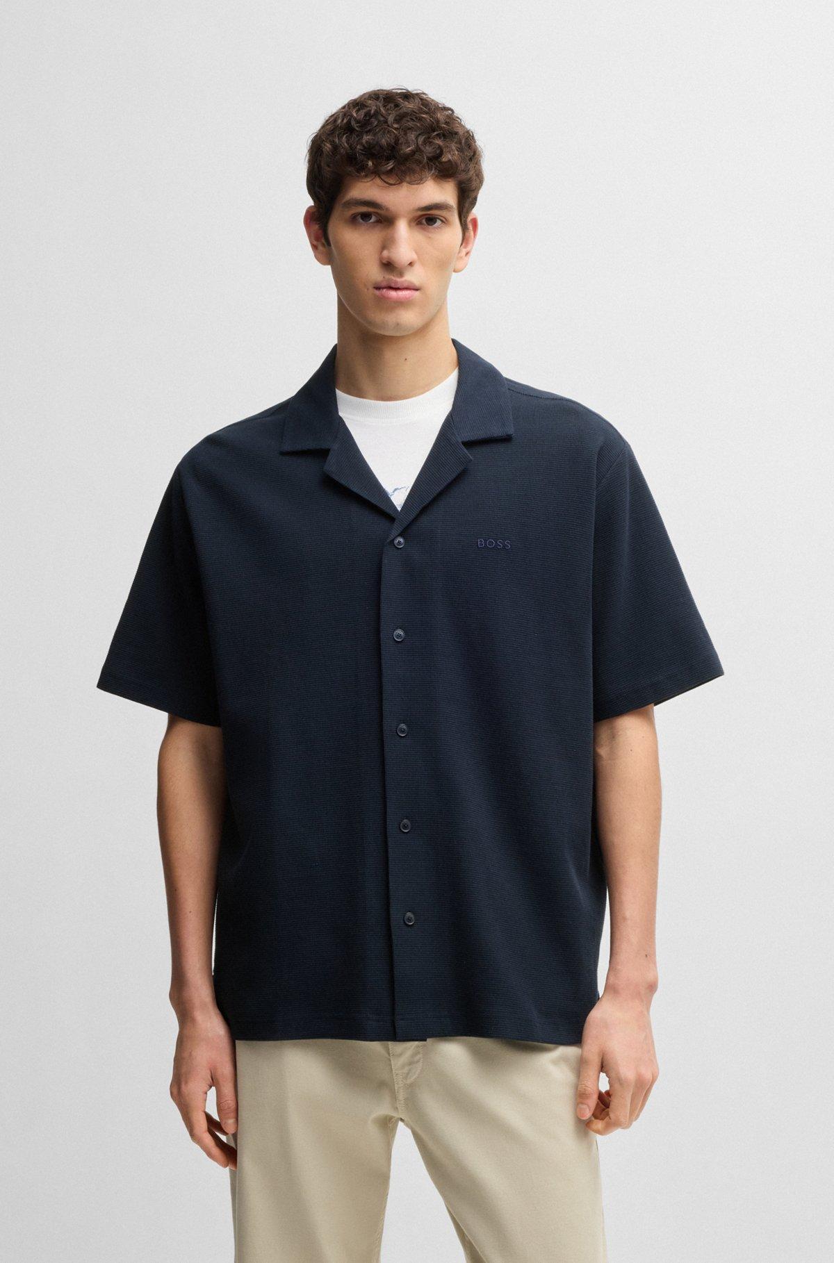 Relaxed-fit shirt in waffle cotton Product Image