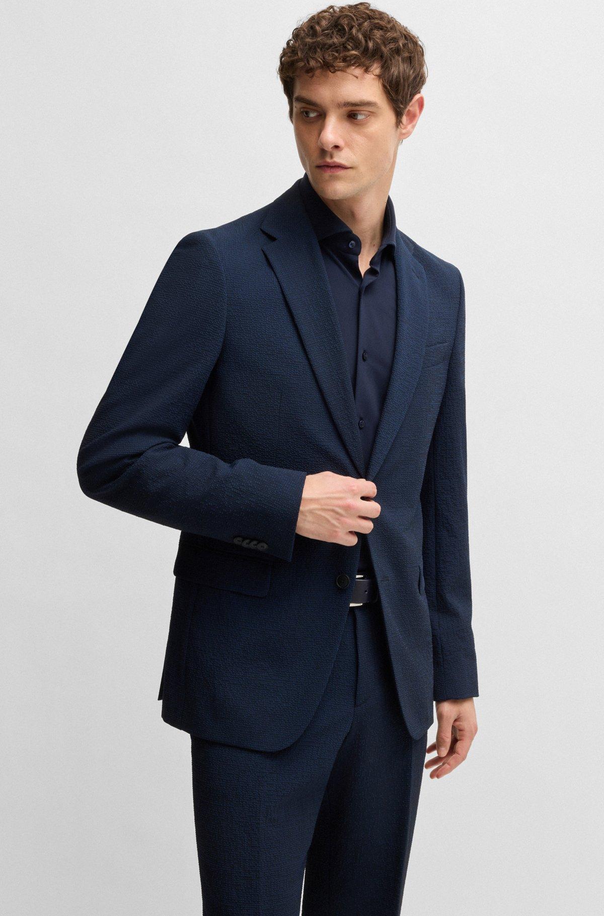 Two-piece suit in performance-stretch seersucker Product Image