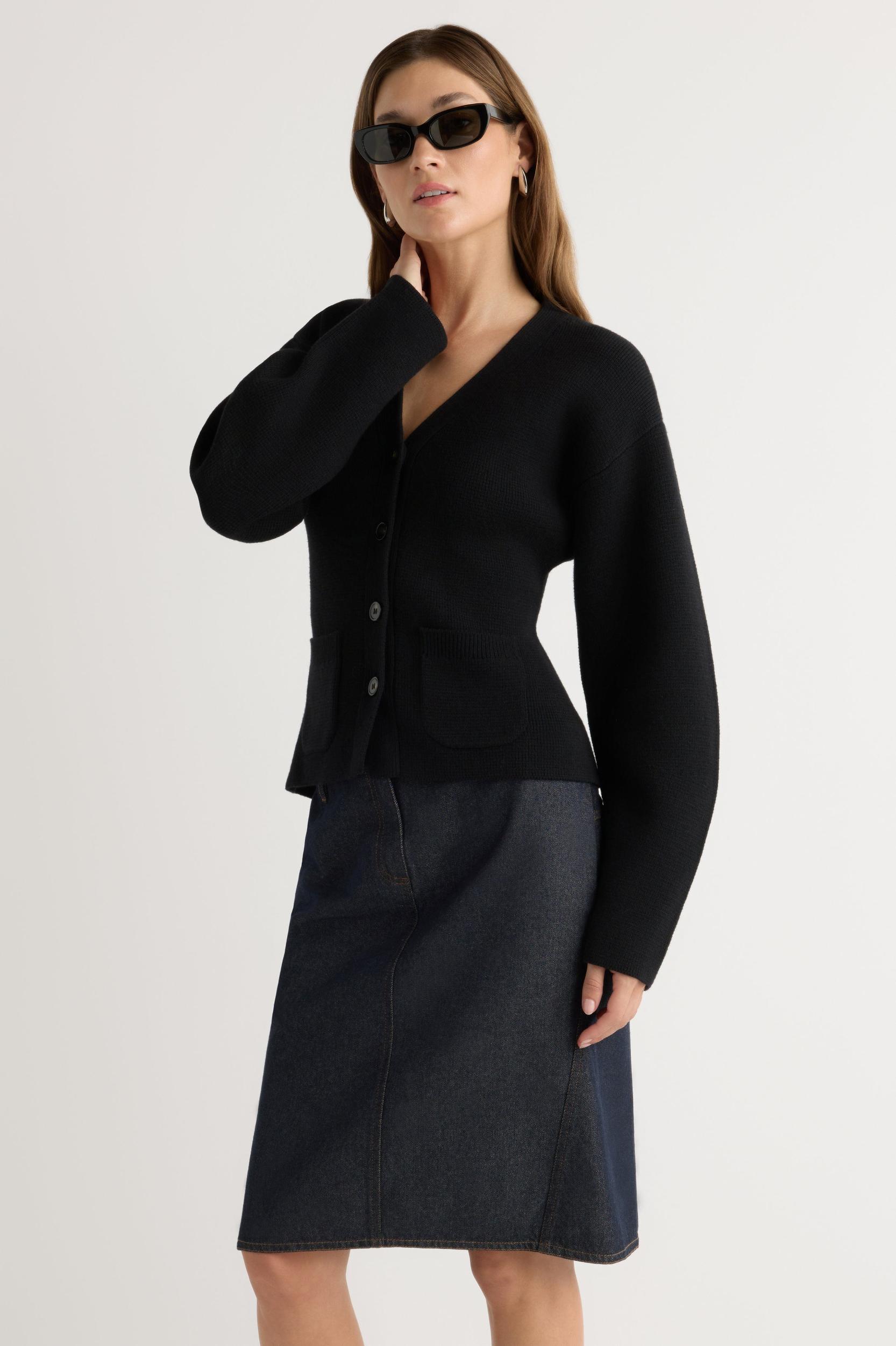 Johanna Knee-Length Denim Skirt Product Image