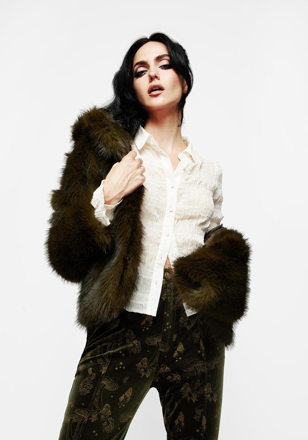 Monstrum Cropped Faux Fur Jacket Product Image