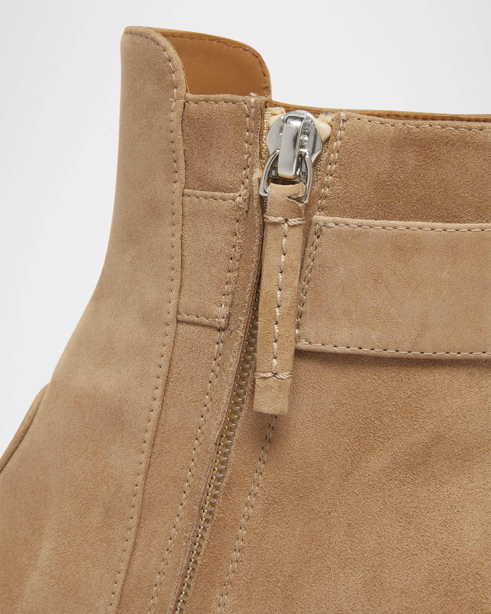 Tres Vivier Suede Buckle Ankle Booties Product Image