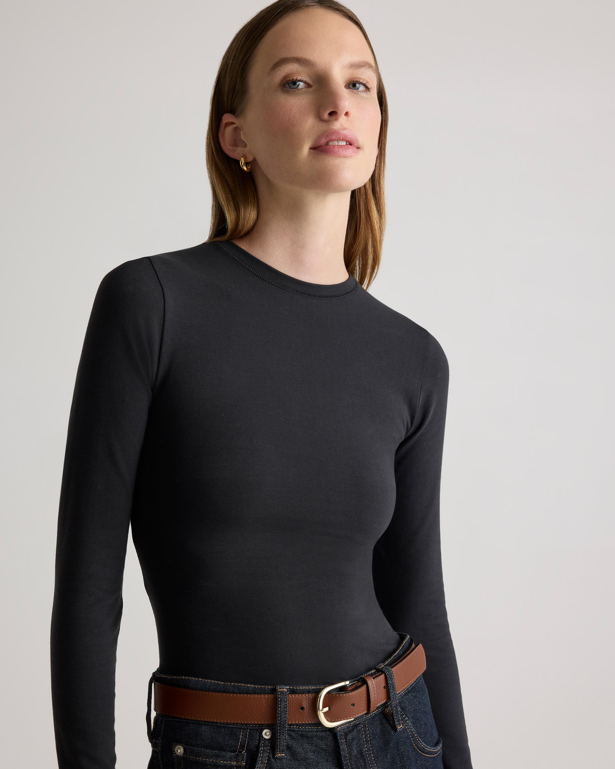 Quince | Women's Stretch Cotton Jersey Fitted Long Sleeve T-Shirt Size XL, Organic Cotton Product Image