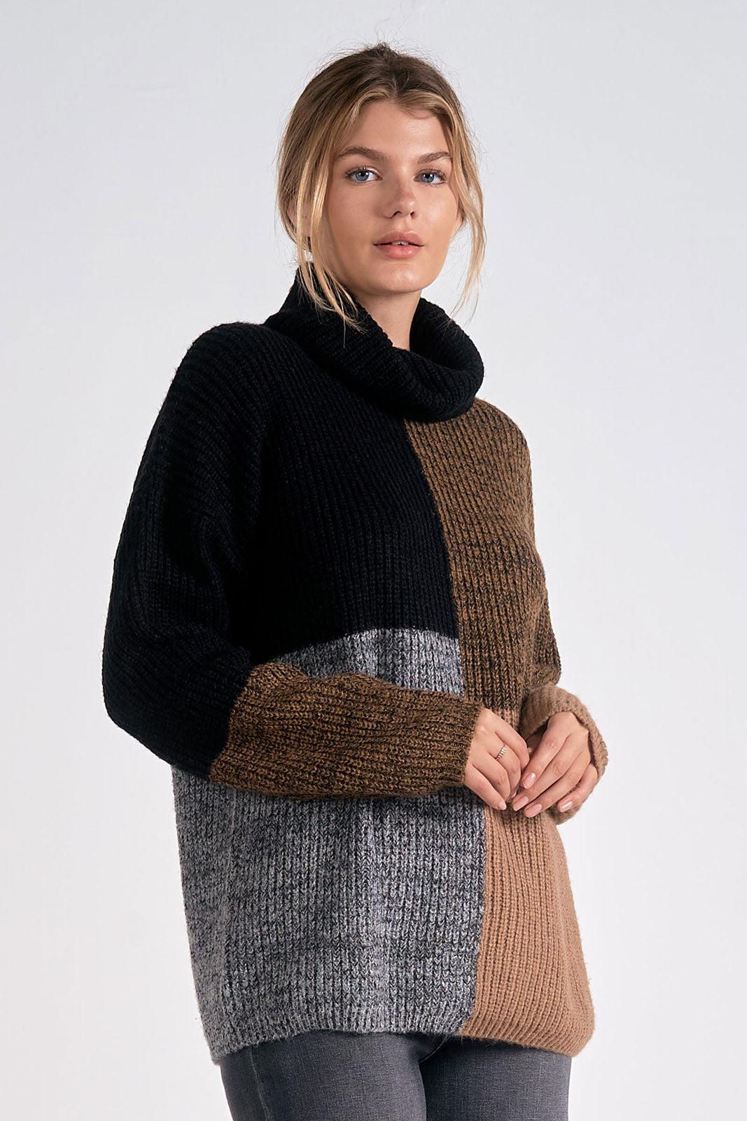 Turtleneck Colorblock Tunic Product Image