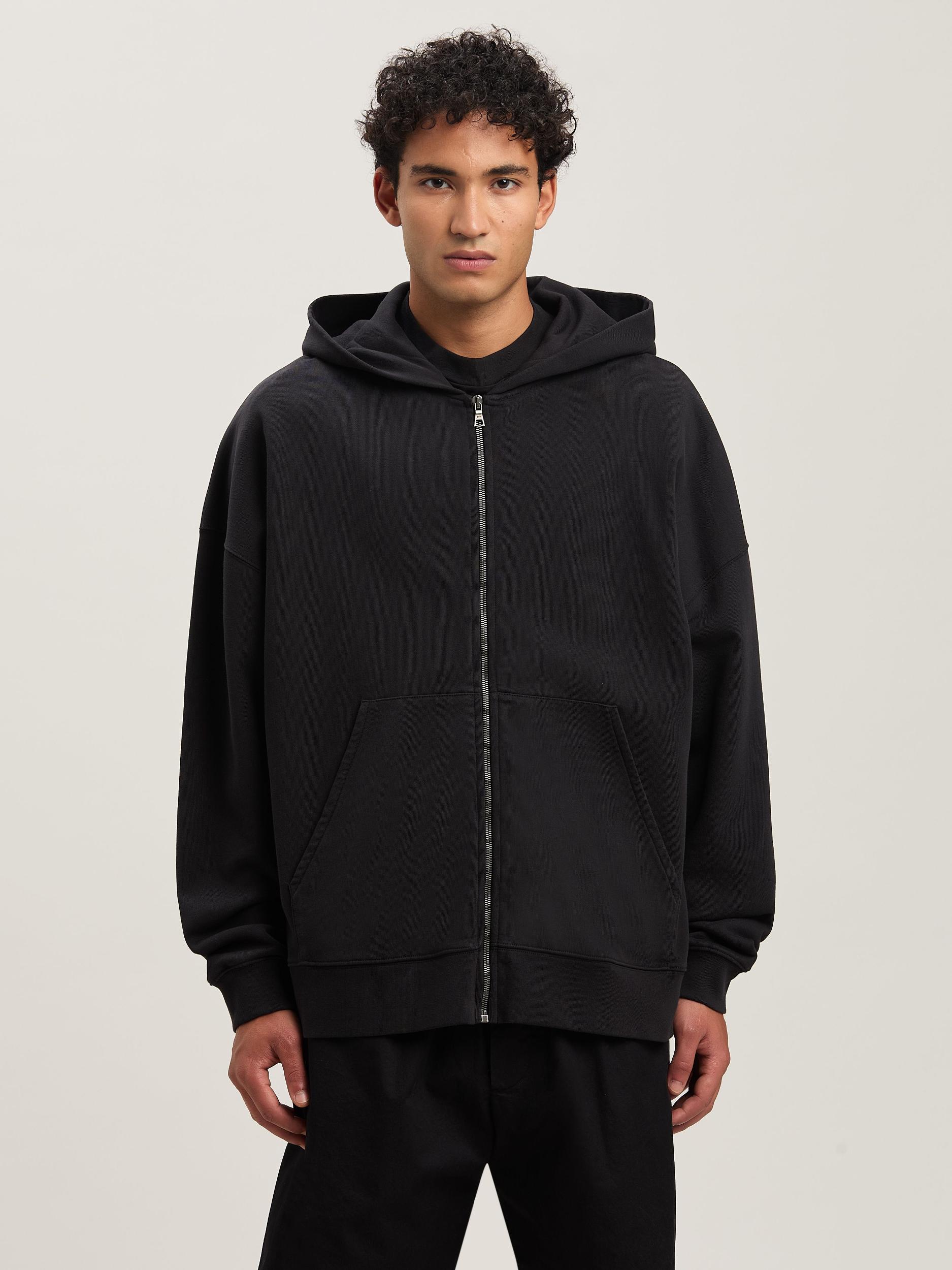 Curved Logo zippered Hoodie Product Image