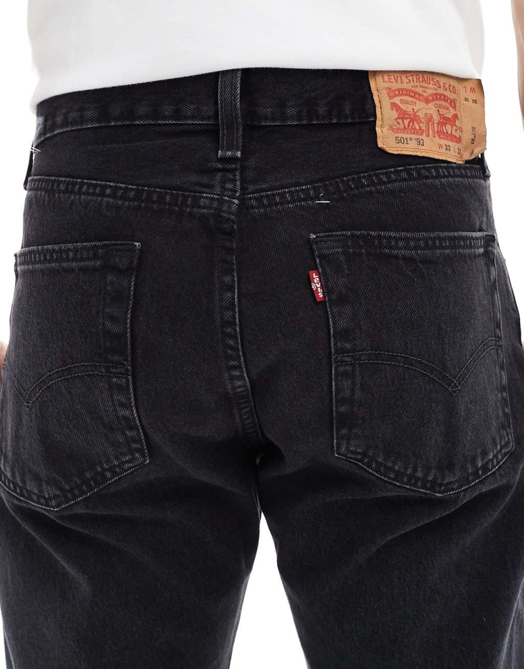 Levi's 501 '93 relaxed straight fit jeans in black Product Image