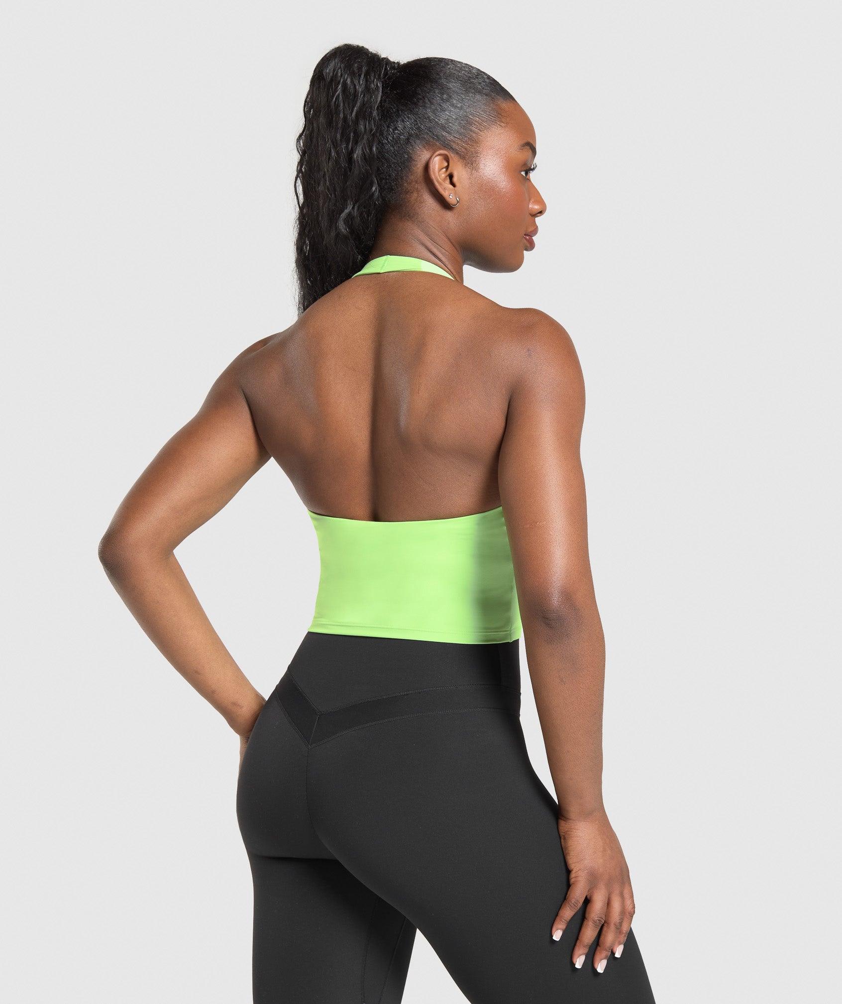 Gymshark Halter Neck Cami with Shelf - Energy Gelato Green Female Product Image