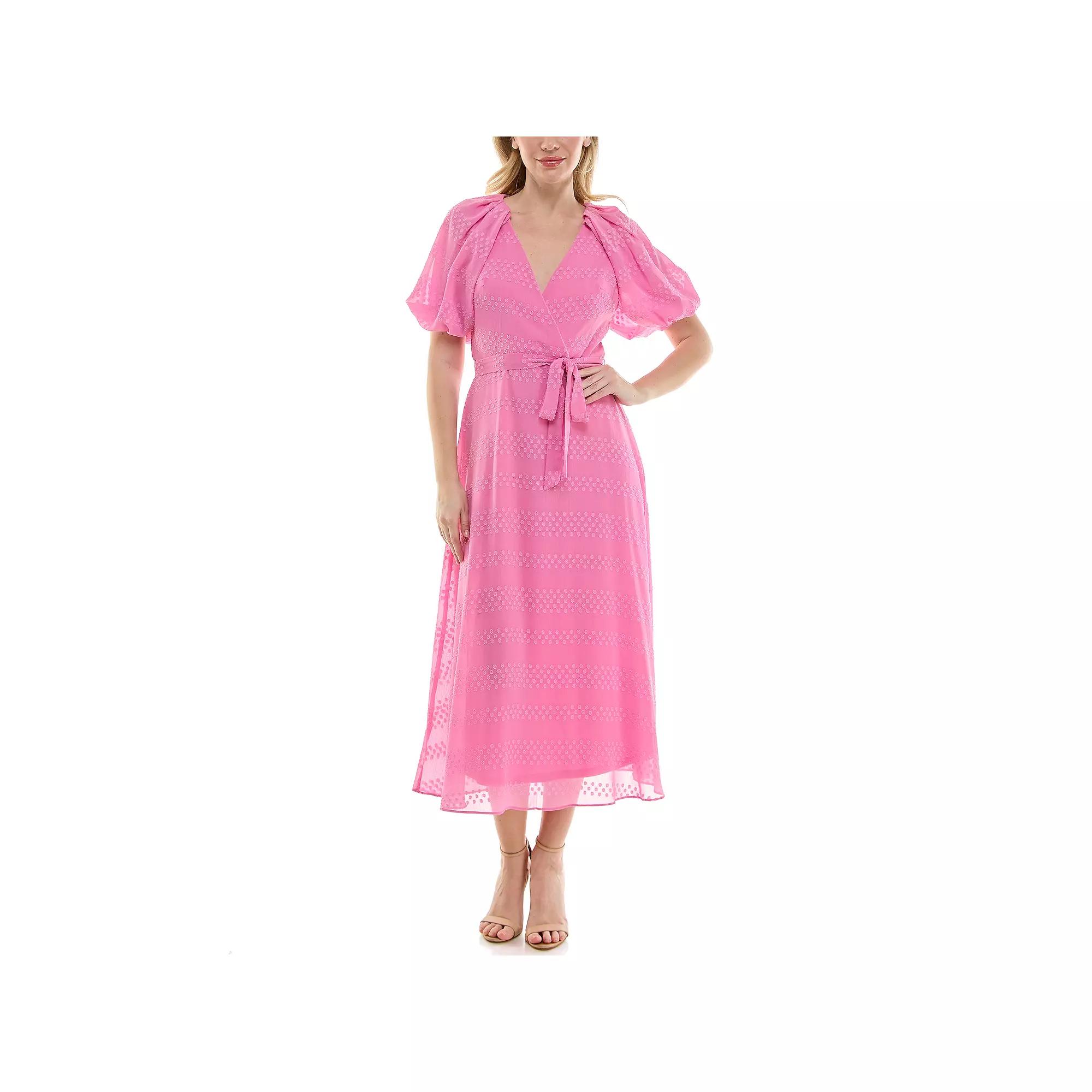 Women's Maison Tara Draped Sleeve Midi Dress, Size: 14, Peony Product Image