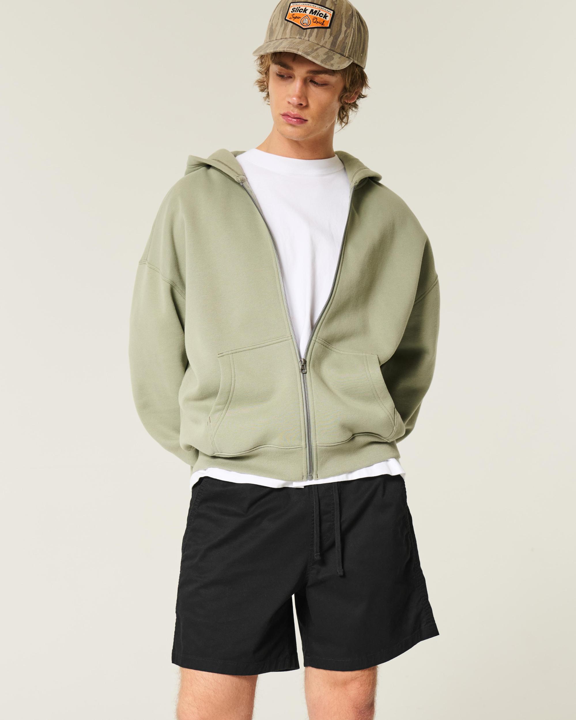 Mid-Thigh Twill Pull-On Shorts Product Image