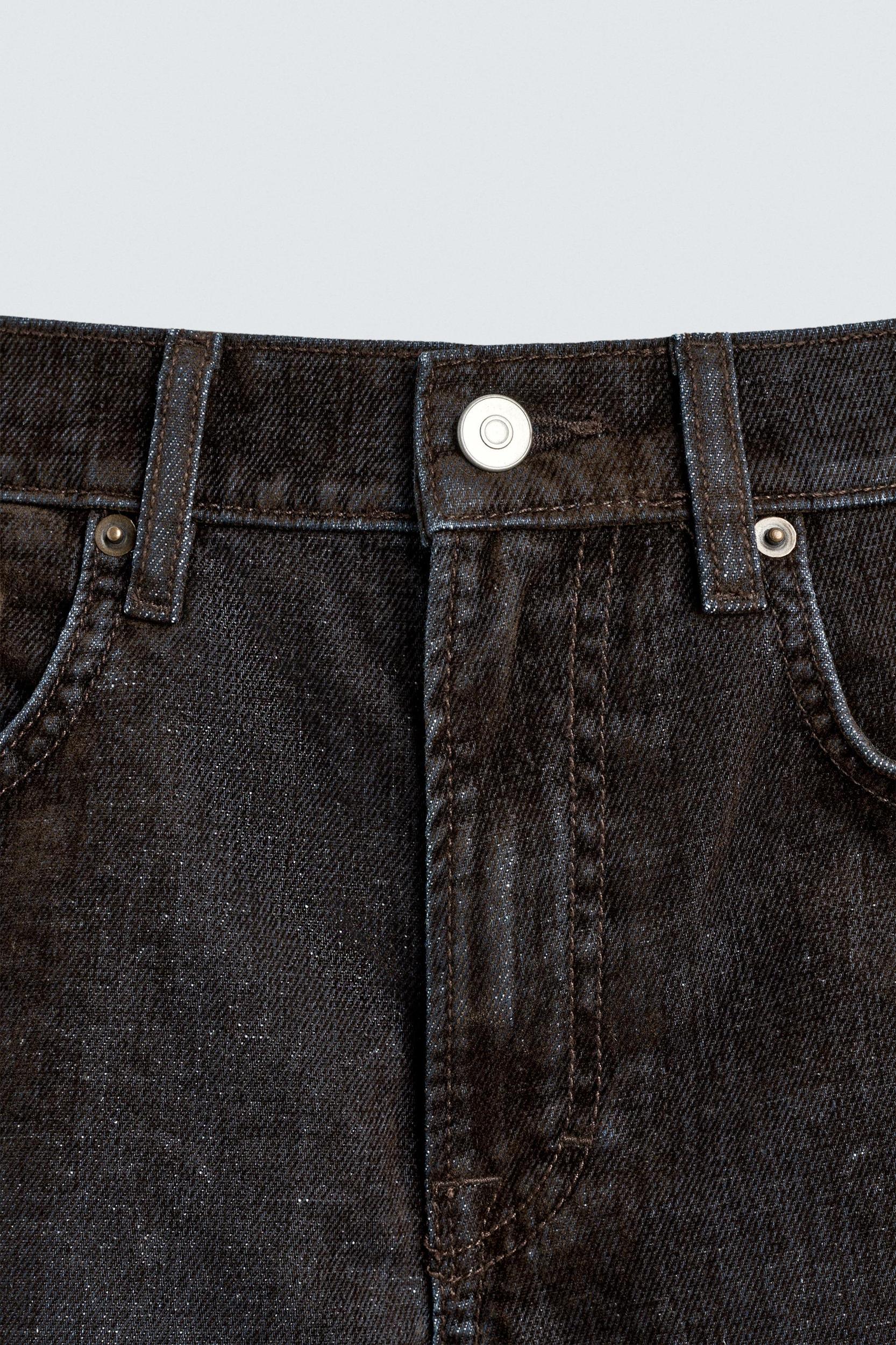 RELAXED FIT FLOCKED VELVET JEANS Product Image