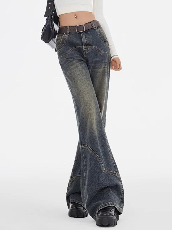 Wash High Rise Splice Boyfriend Jeans Product Image