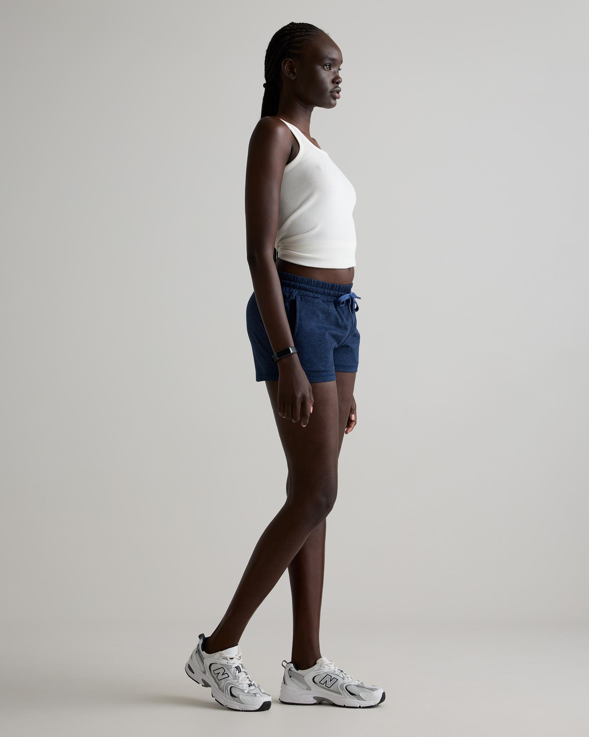 Quince | Women's Super Soft Performance Shorts in Navy, Flowknit Activewear, Recycled Polyester Product Image