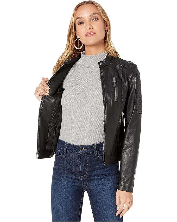 Faux Leather Moto Jacket Product Image
