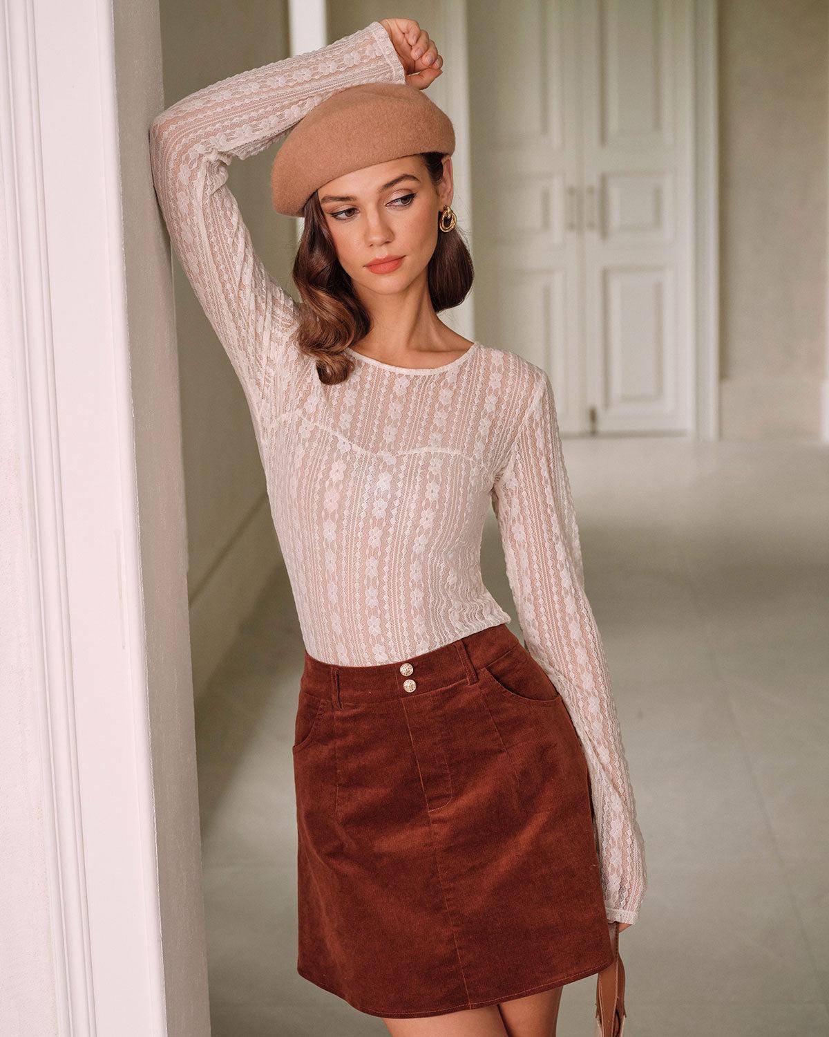 Apricot Textured See Through Tee Product Image