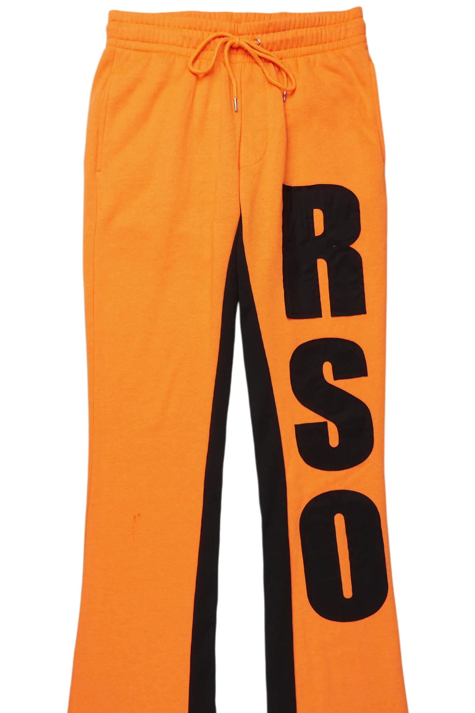 Uko Orange Stacked Baggy Track Pant Male Product Image