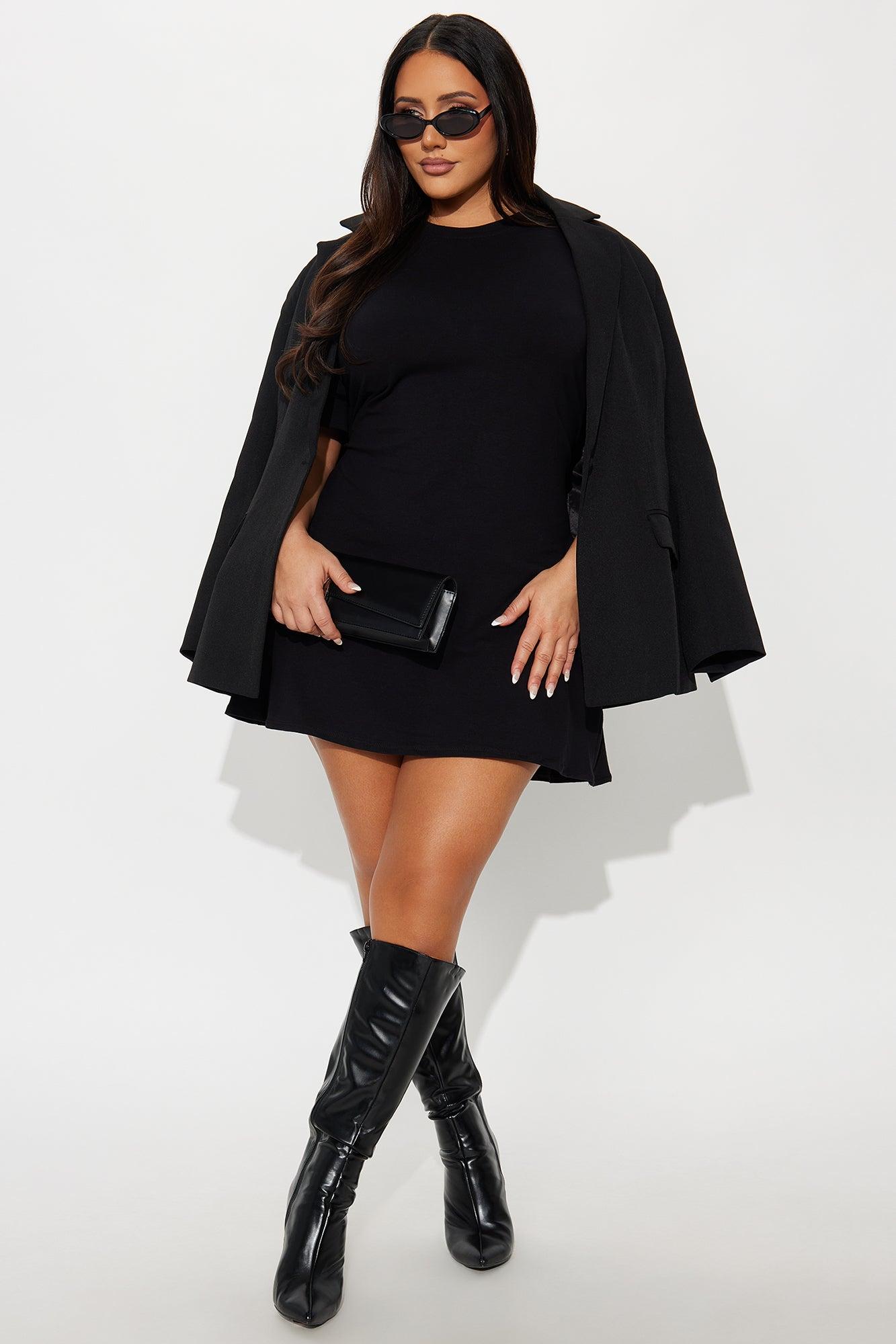 Jaycee Short Sleeve T Shirt Mini Dress - Black Female Product Image