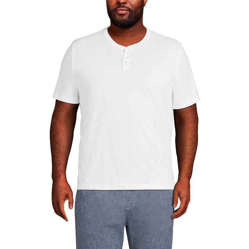 Big & Tall Lands' End Short Sleeve Super-T Henley, Men's,  Product Image