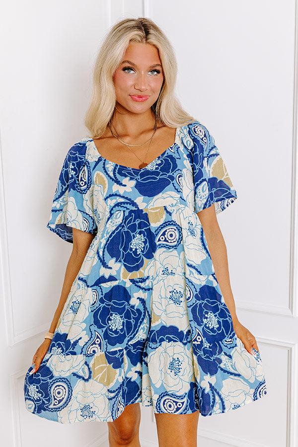 Sedona Serenity Babydoll Mini Dress in Navy Product Image