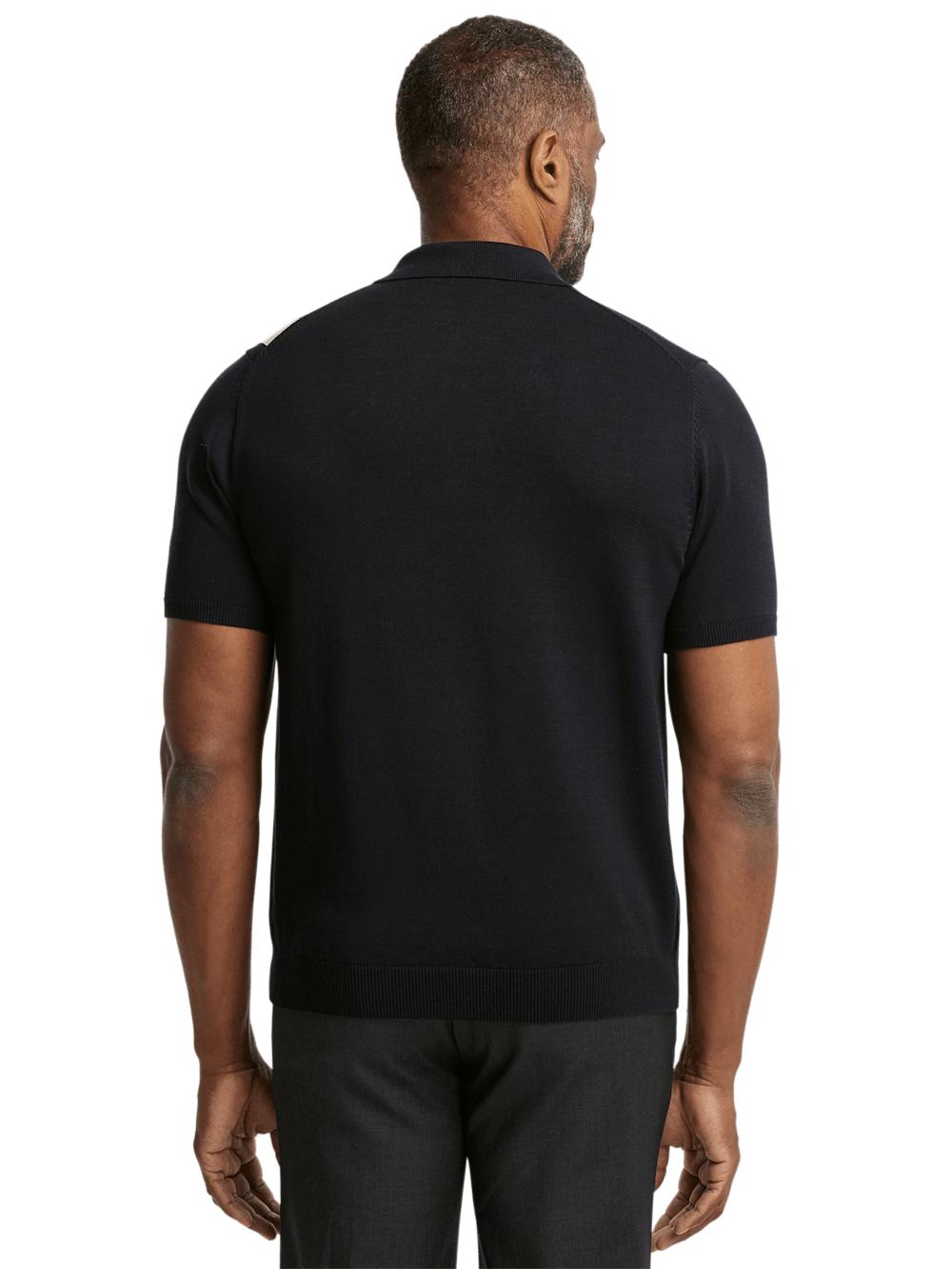 Cotton Three Button Polo - Black Product Image