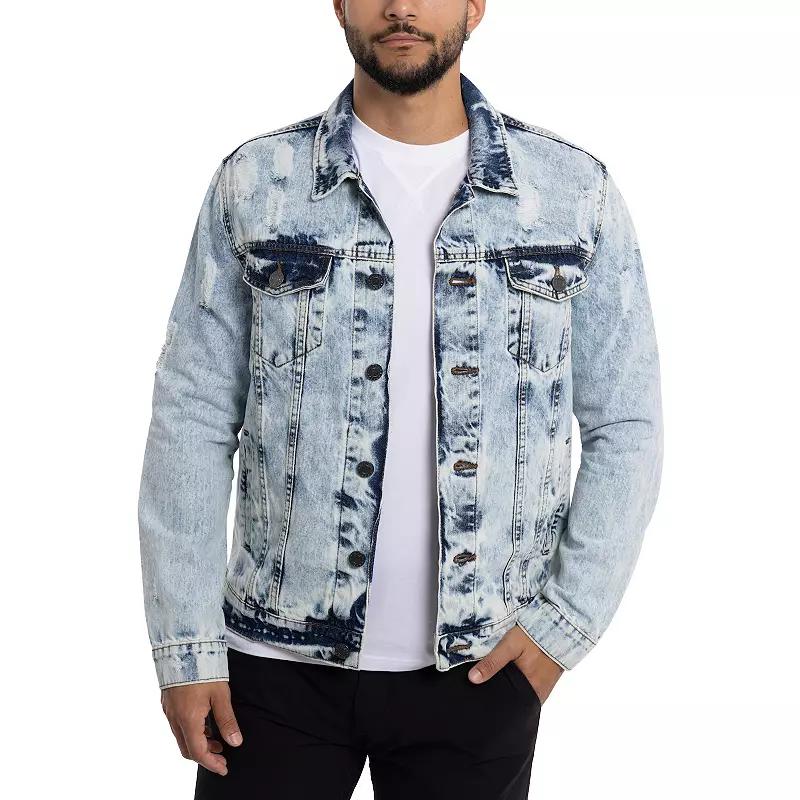 Men's Xray Washed Ripped Denim Jacket,  Product Image