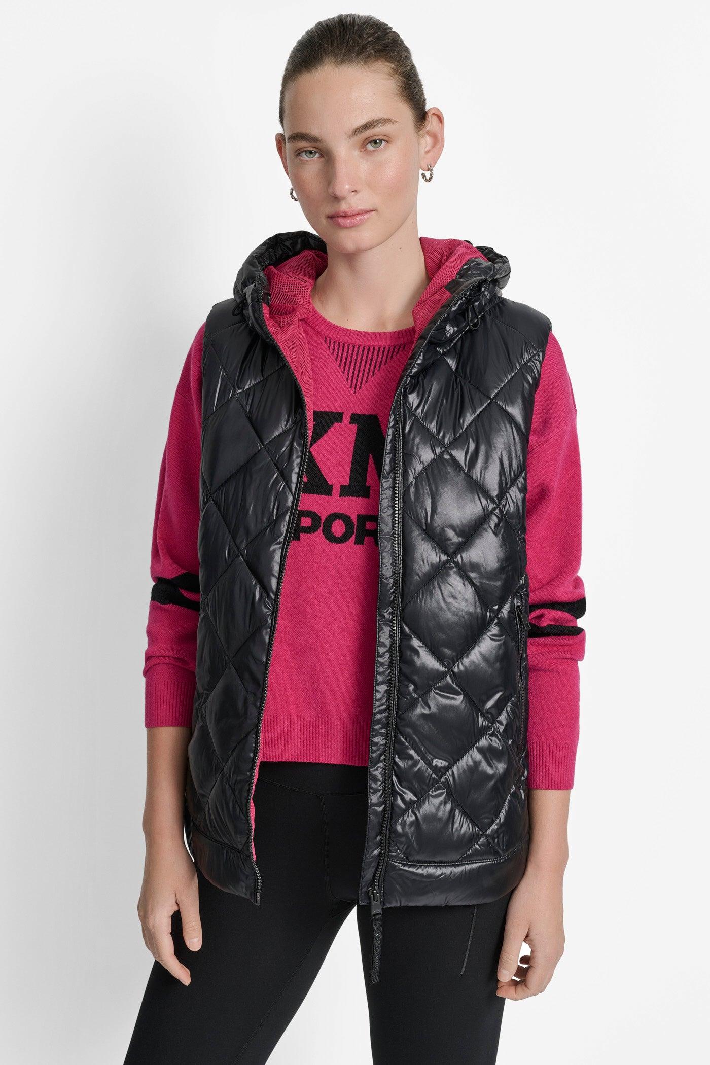 QUILTED HOODED VEST Product Image