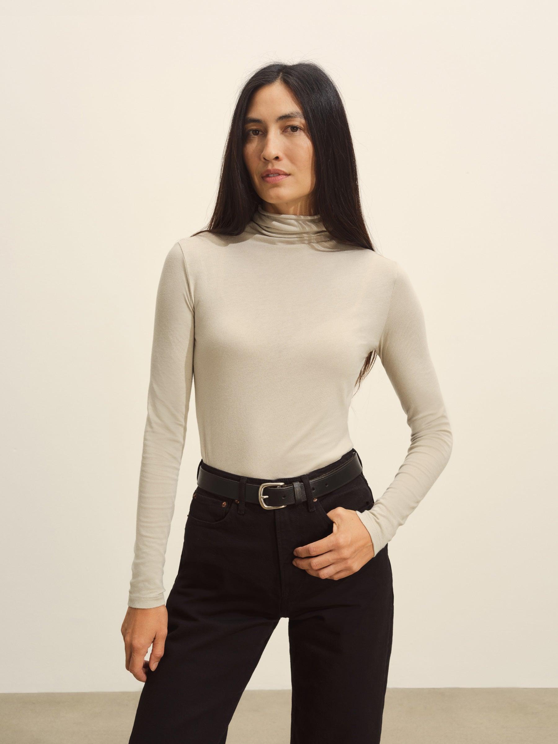 Sand Drift Cloud Jersey Turtleneck Product Image