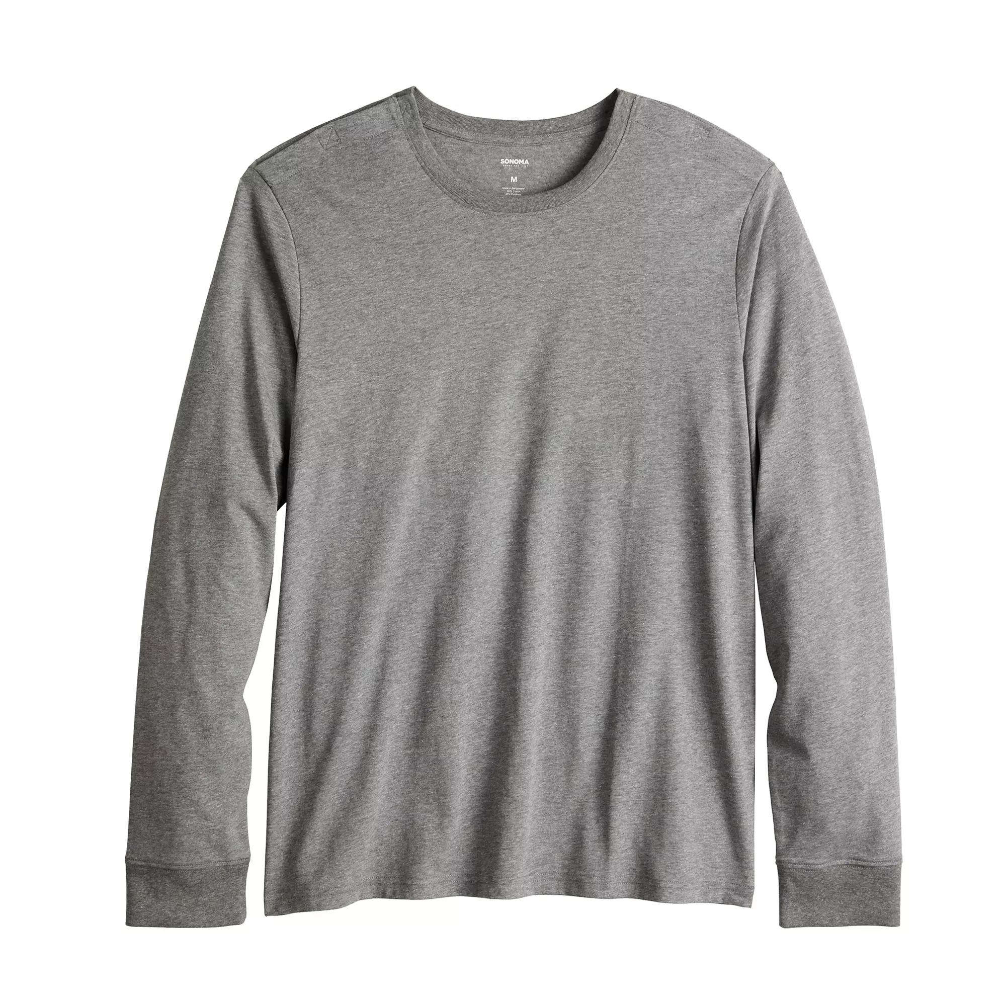 Men's Sonoma Goods For Life® Adaptive Easy Dressing Long Sleeve Crew Tee,  Product Image
