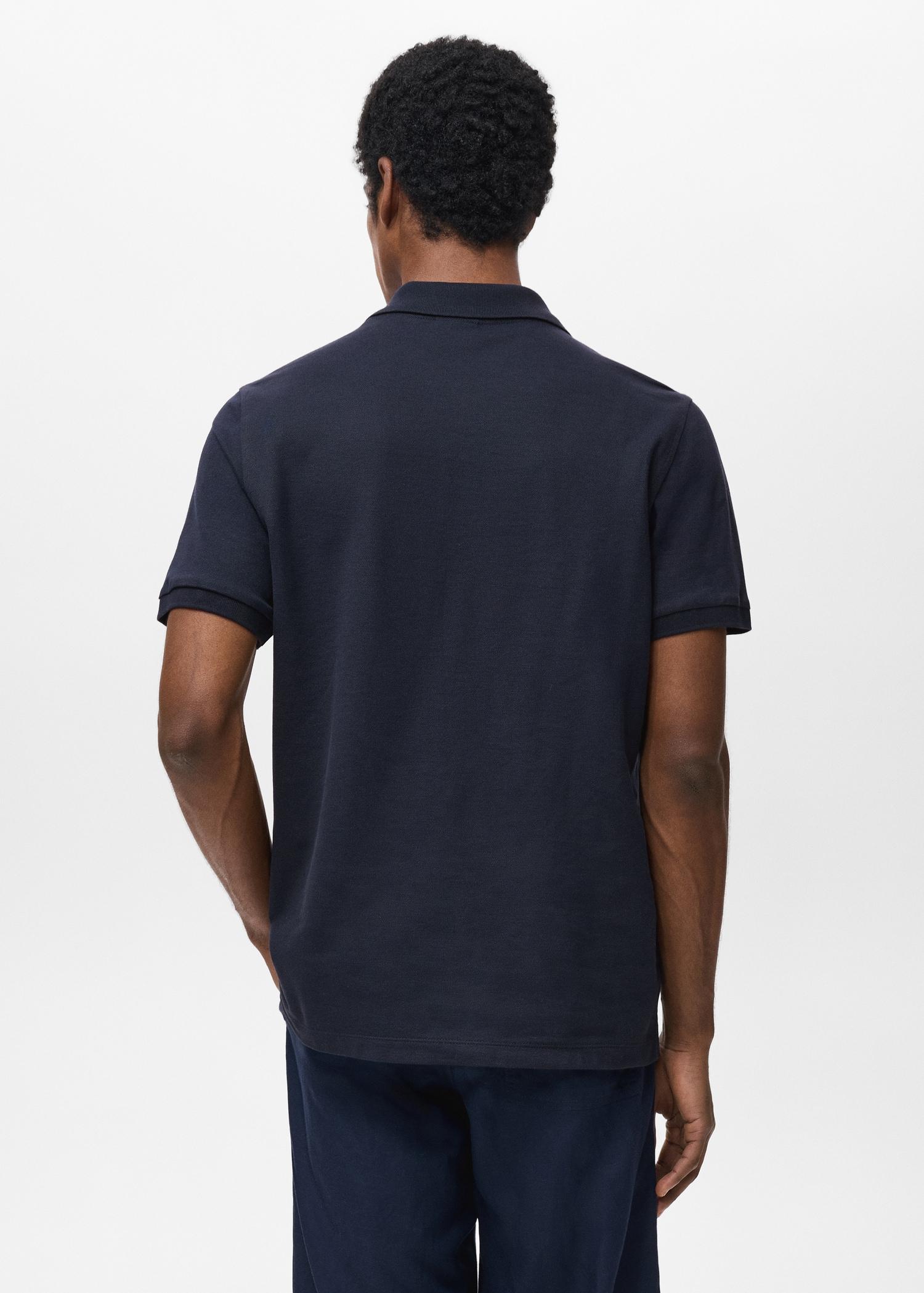 Regular-fit cotton piqué polo shirt - Men | MANGO USA Product Image