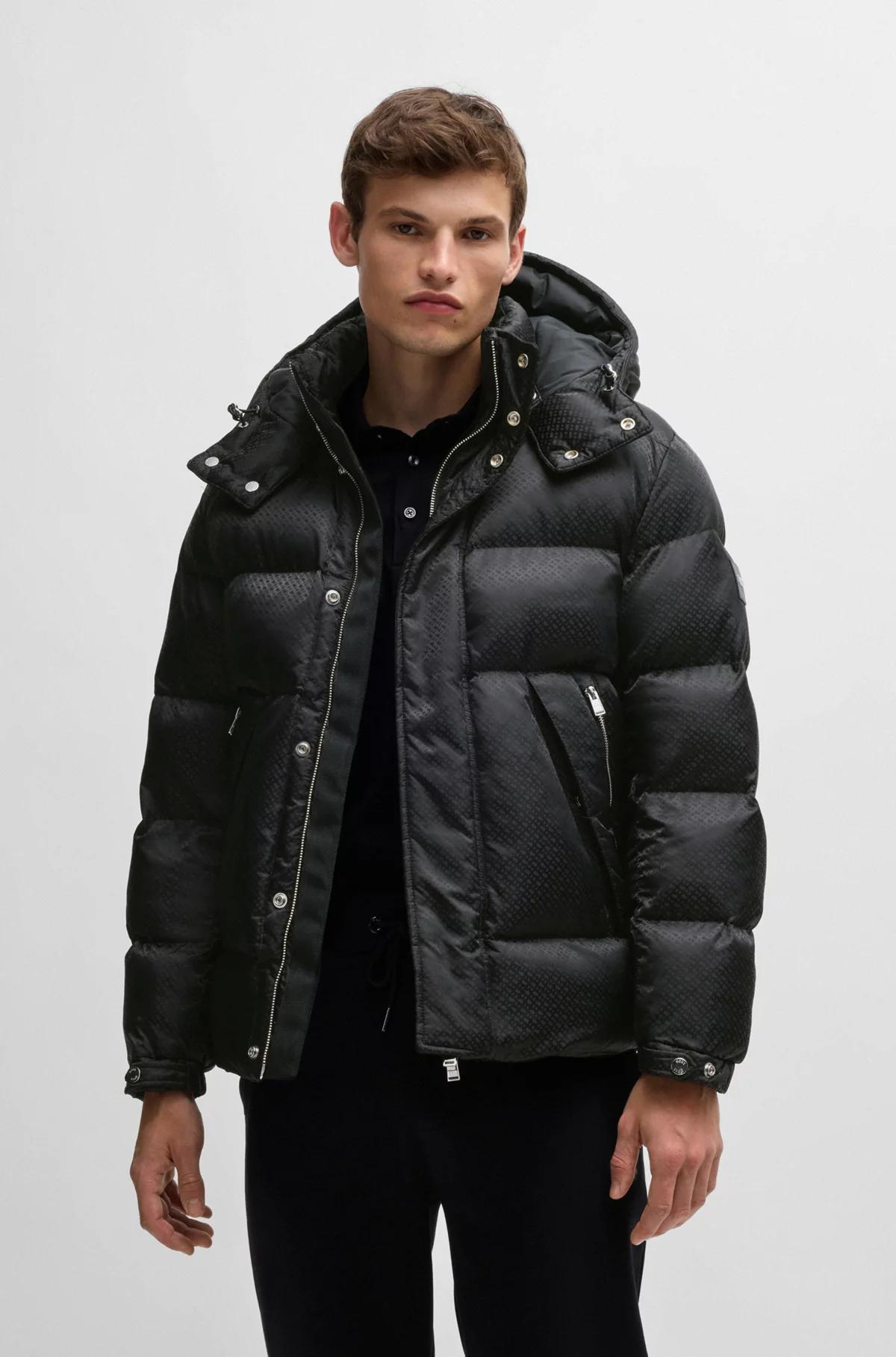 Boss Water-Repellant Puffer Jacket with Micro Monograms Product Image