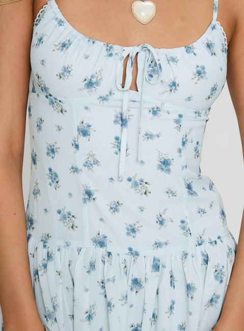 California Dream Mini Dress Blue / Floral Product Image