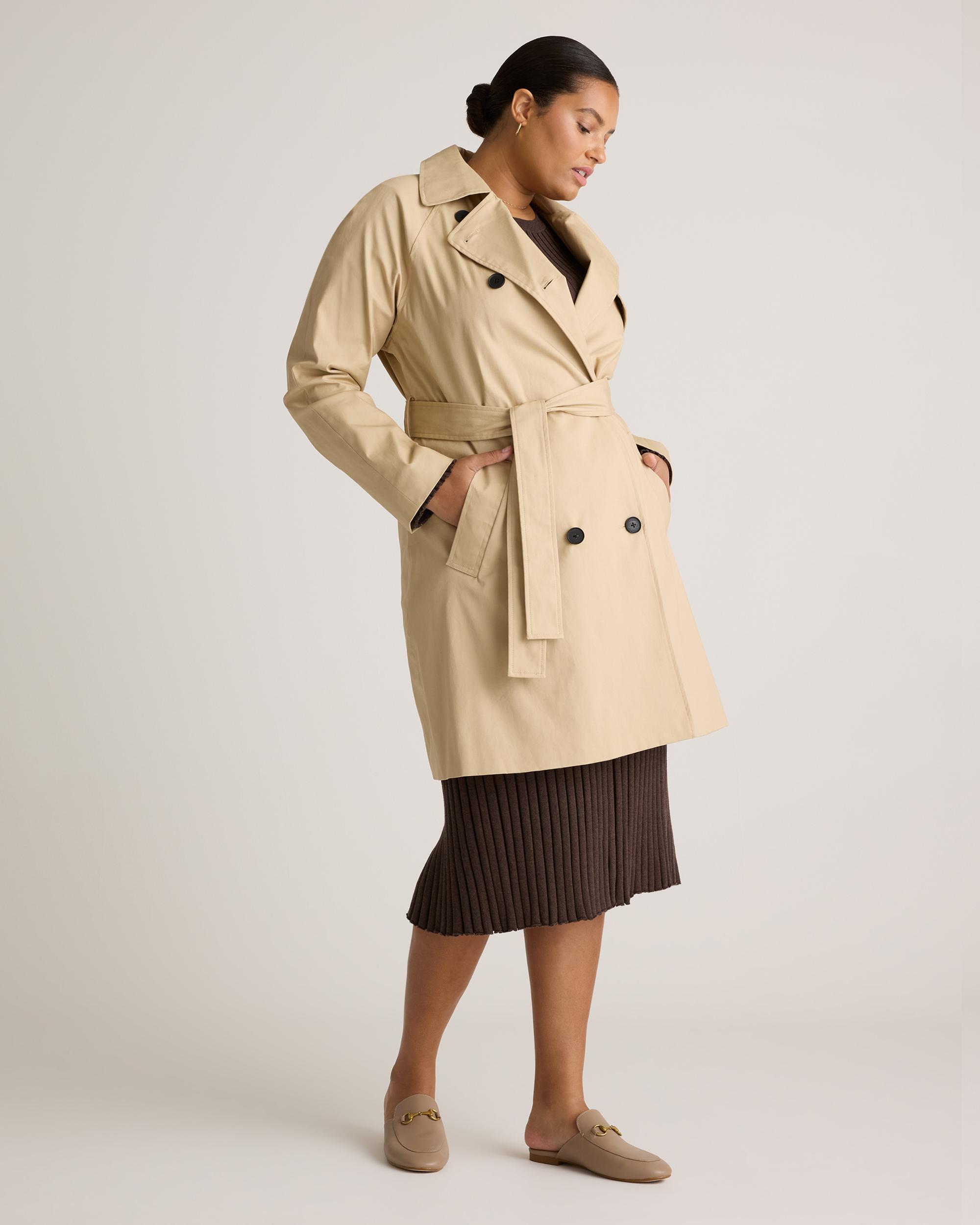 Quince | Women's Comfort Stretch Trench Coat Organic Cotton Product Image