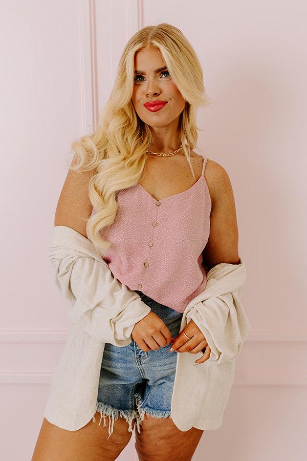 Private Jet Date Polka Dot Tank in Dusty Purple Curves Product Image