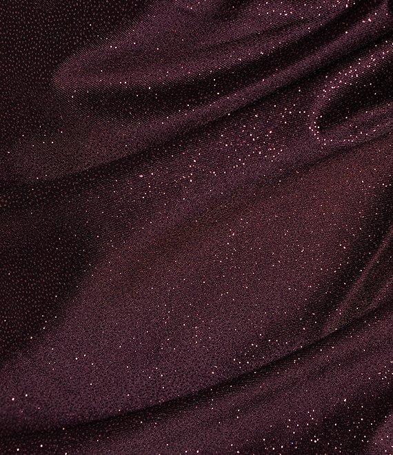 Honey and Rosie Glitter Knit Corset Bodice Front Slit Gown Product Image