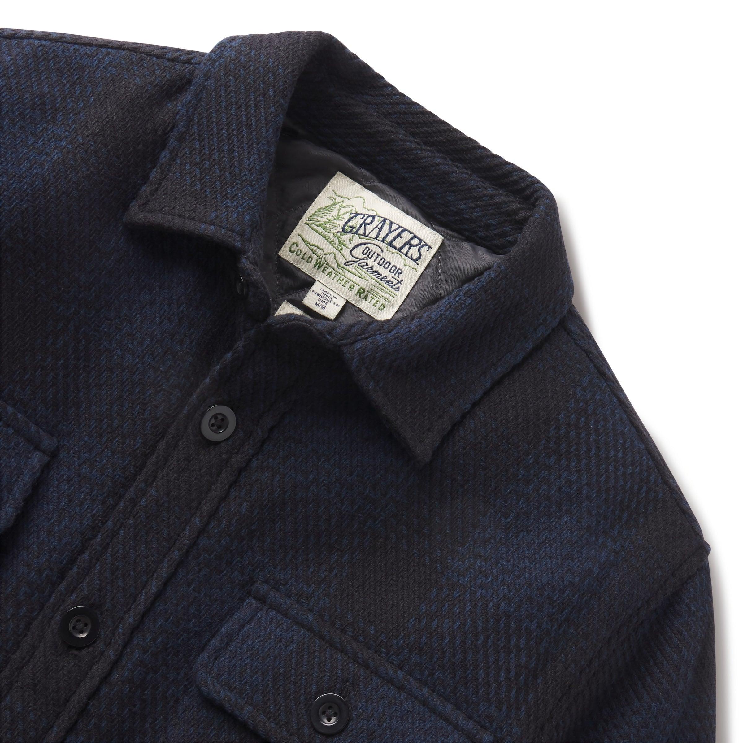 Brawny Twill Quilted Shirt Jacket - Navy Product Image