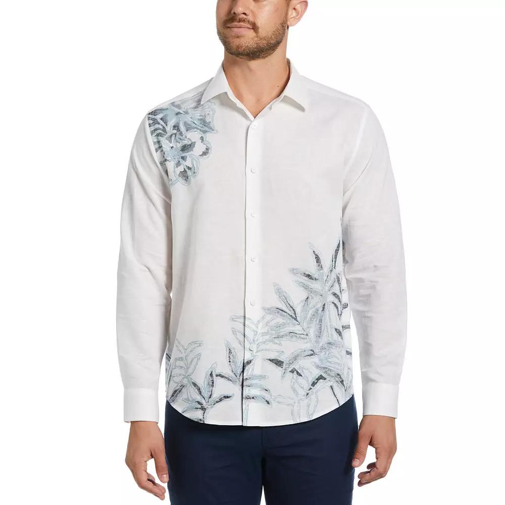 Men's Cubavera Reverse Asymmetric Print Long Sleeve Button-Down Shirt,  Product Image