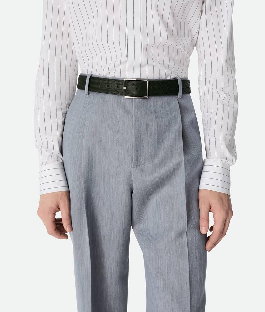 Men's Intrecciato Piccolo Belt in Dark green Product Image