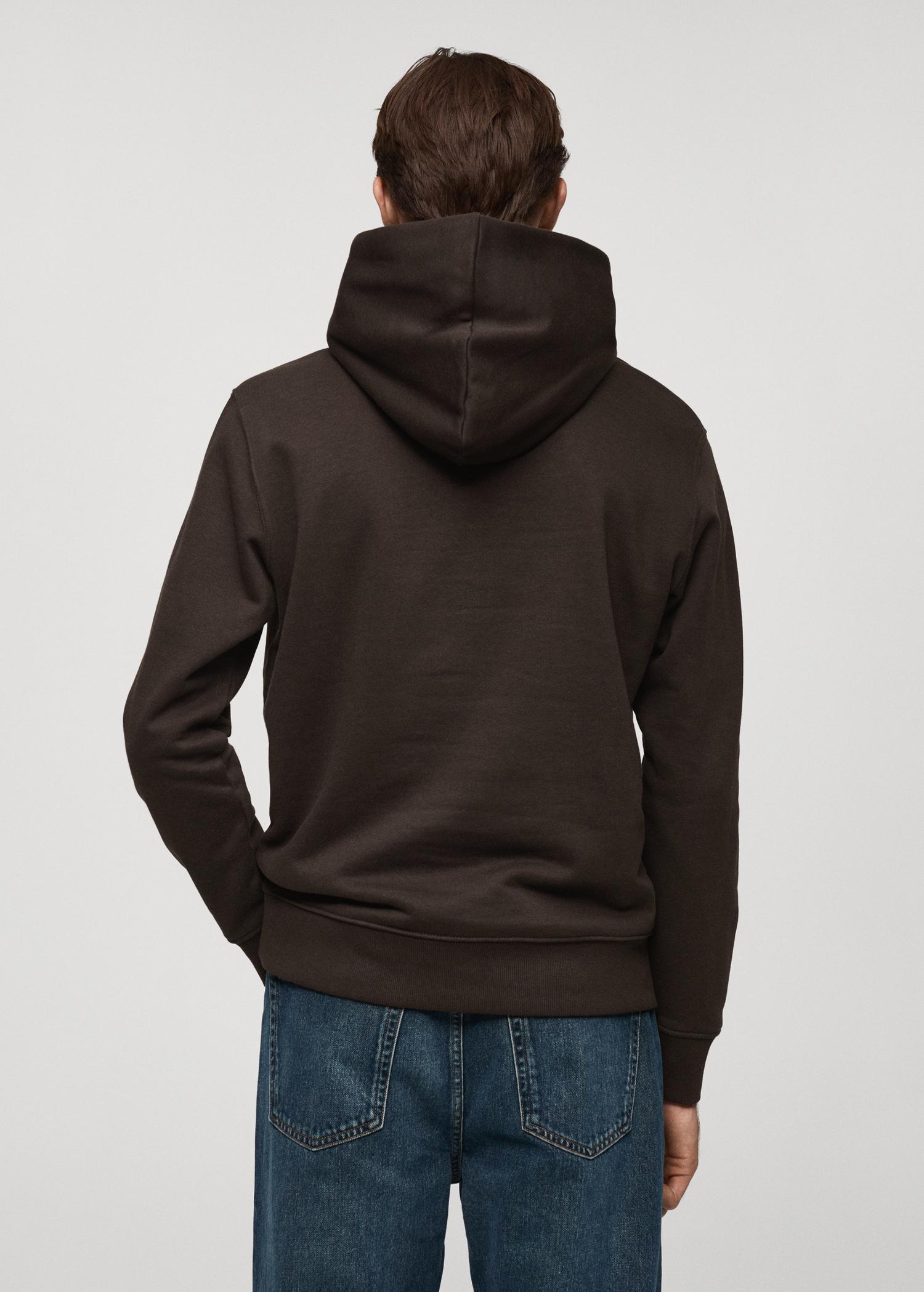 Cotton kangaroo-hooded sweatshirt - Men | MANGO USA Product Image