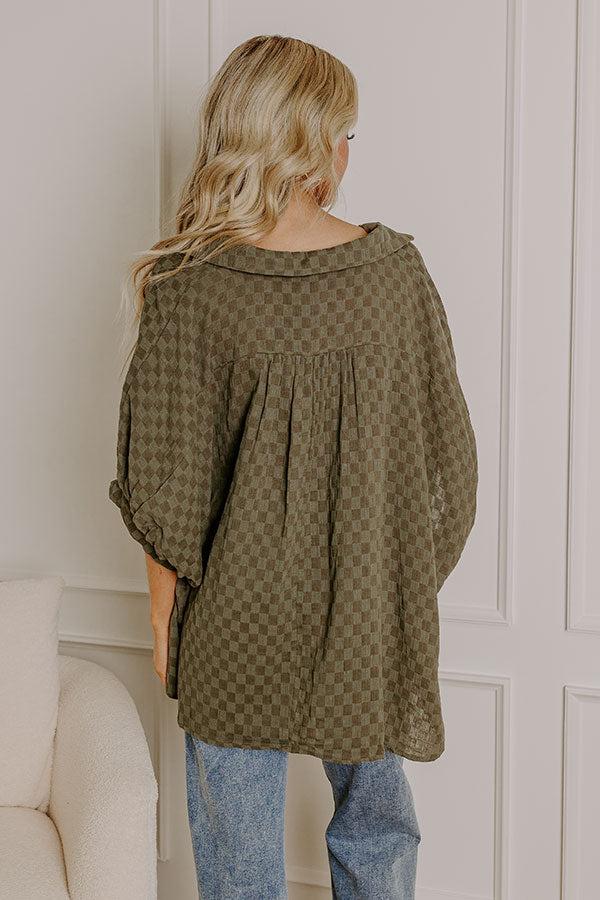 Fit Check Oversized Button Up in Olive Product Image