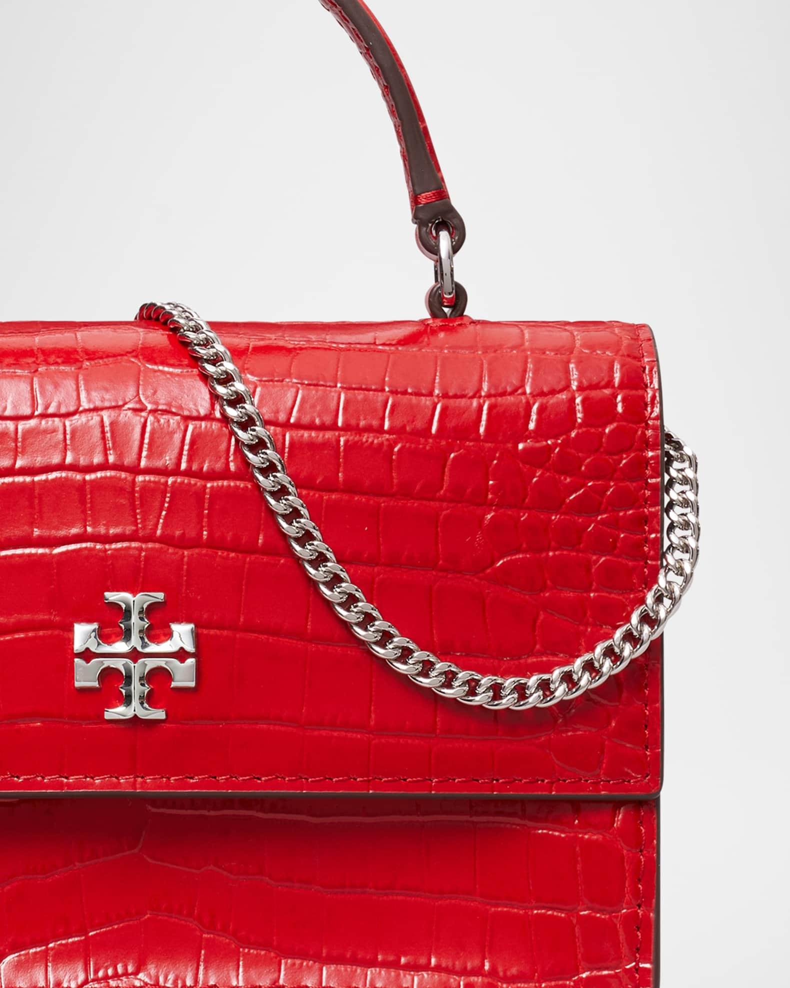 Kira Mini Croc-Embossed Leather Top-Handle Bag Product Image