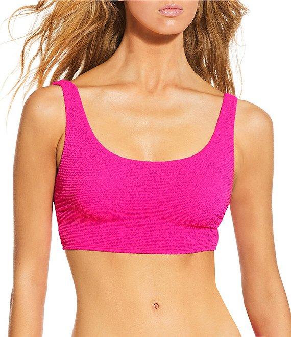 GB Solid Scrunchie Textured Extra High Leg Scoop Swim Bottom Product Image