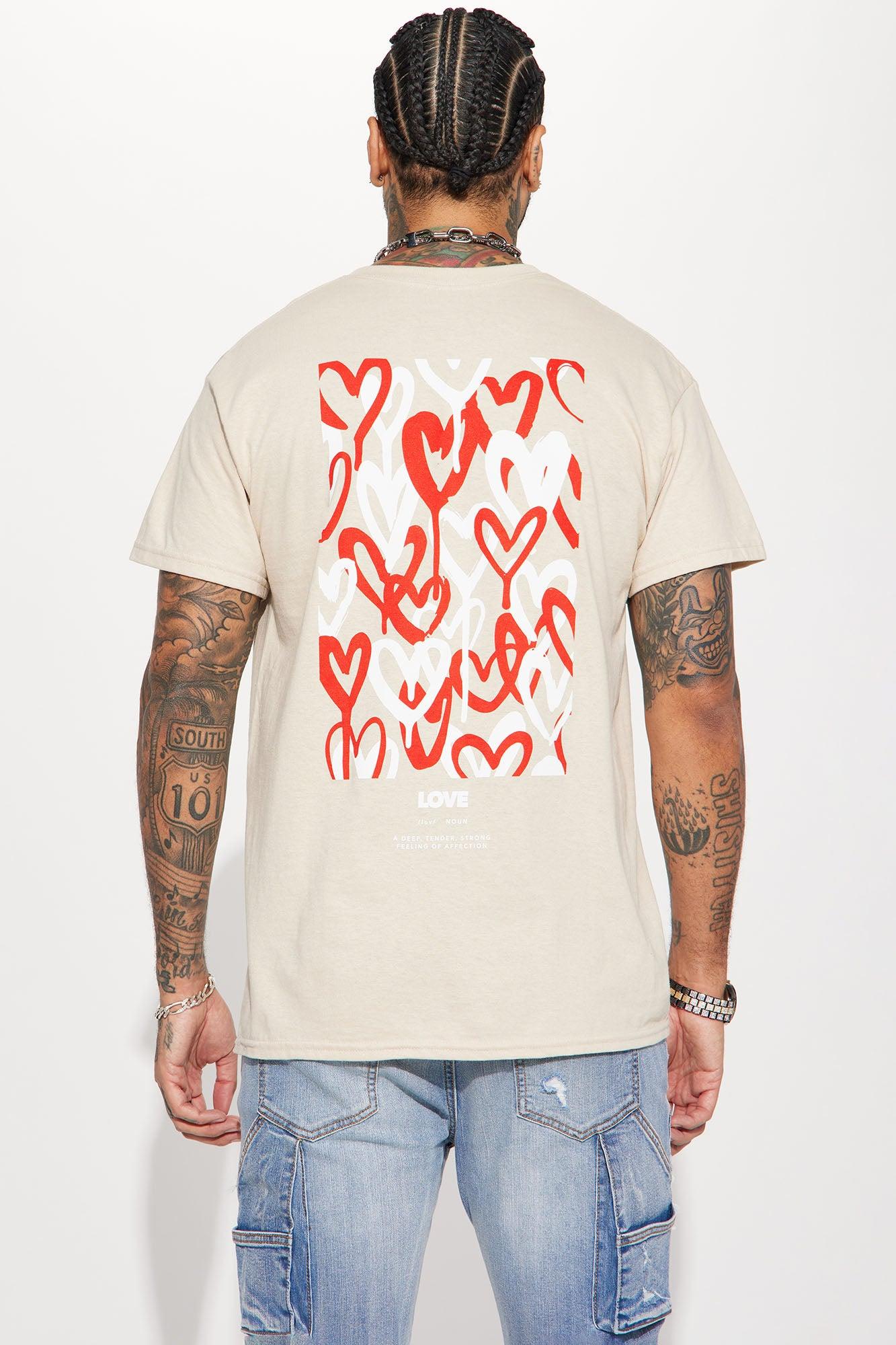 Love Drip Short Sleeve Tee - Taupe Product Image