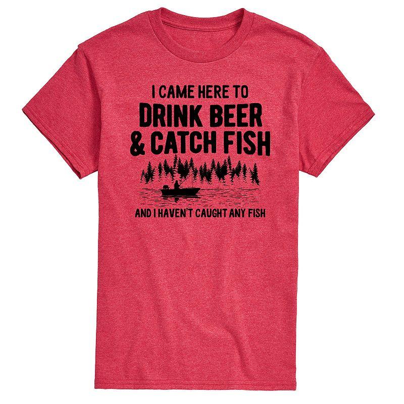 Men's Drink Beer And Catch Fish Graphic Tee,  Product Image